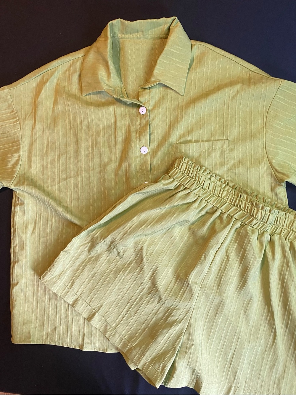 Lightweight Short Set in Light Green - Casual Shirt & Shorts